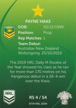 2020 NRL Traders - Representative Stars #RS4 Payne Haas Back